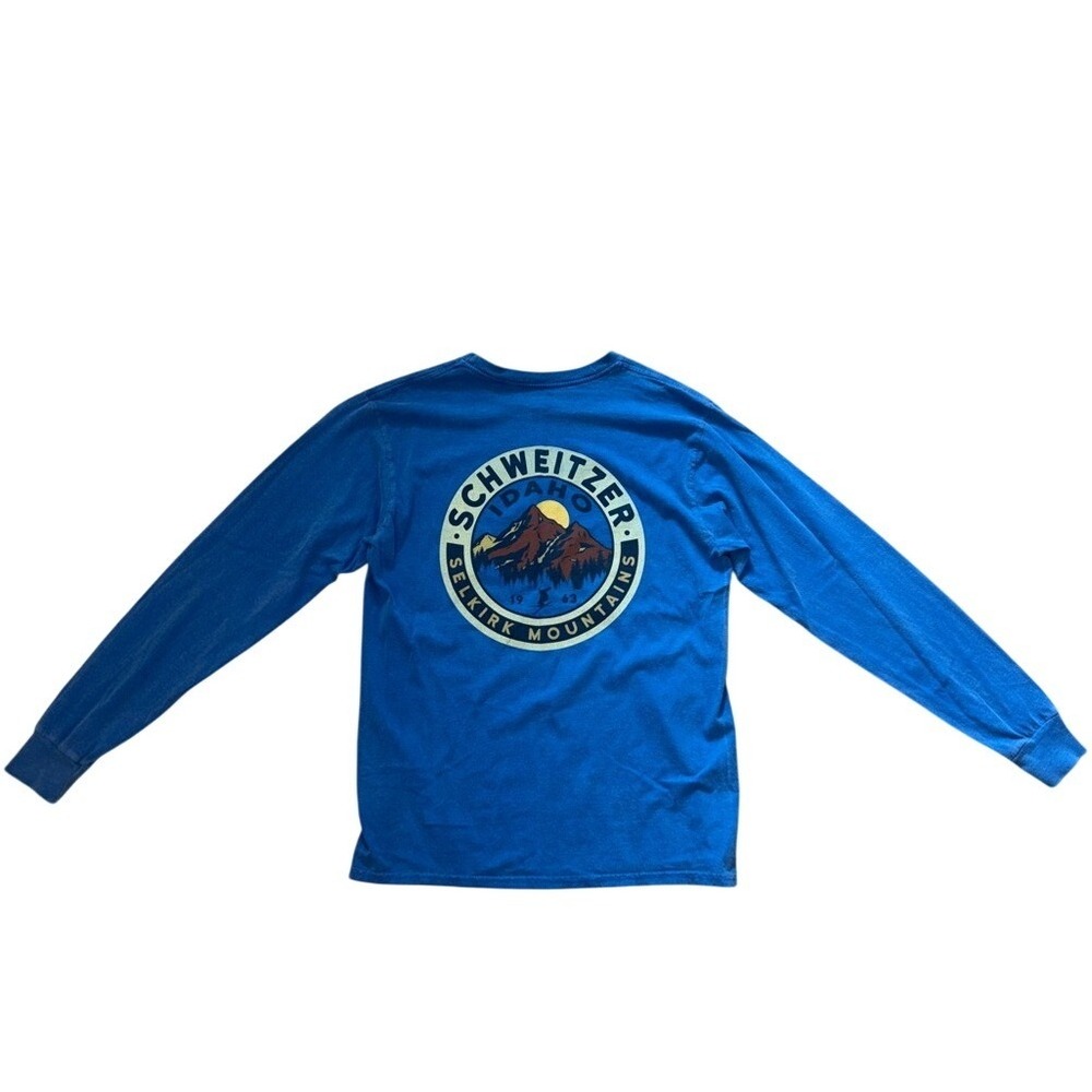 Blue 84 Schweitzer Idaho Selkirk Mountains Long Sleeve T-Shirt Blue Small